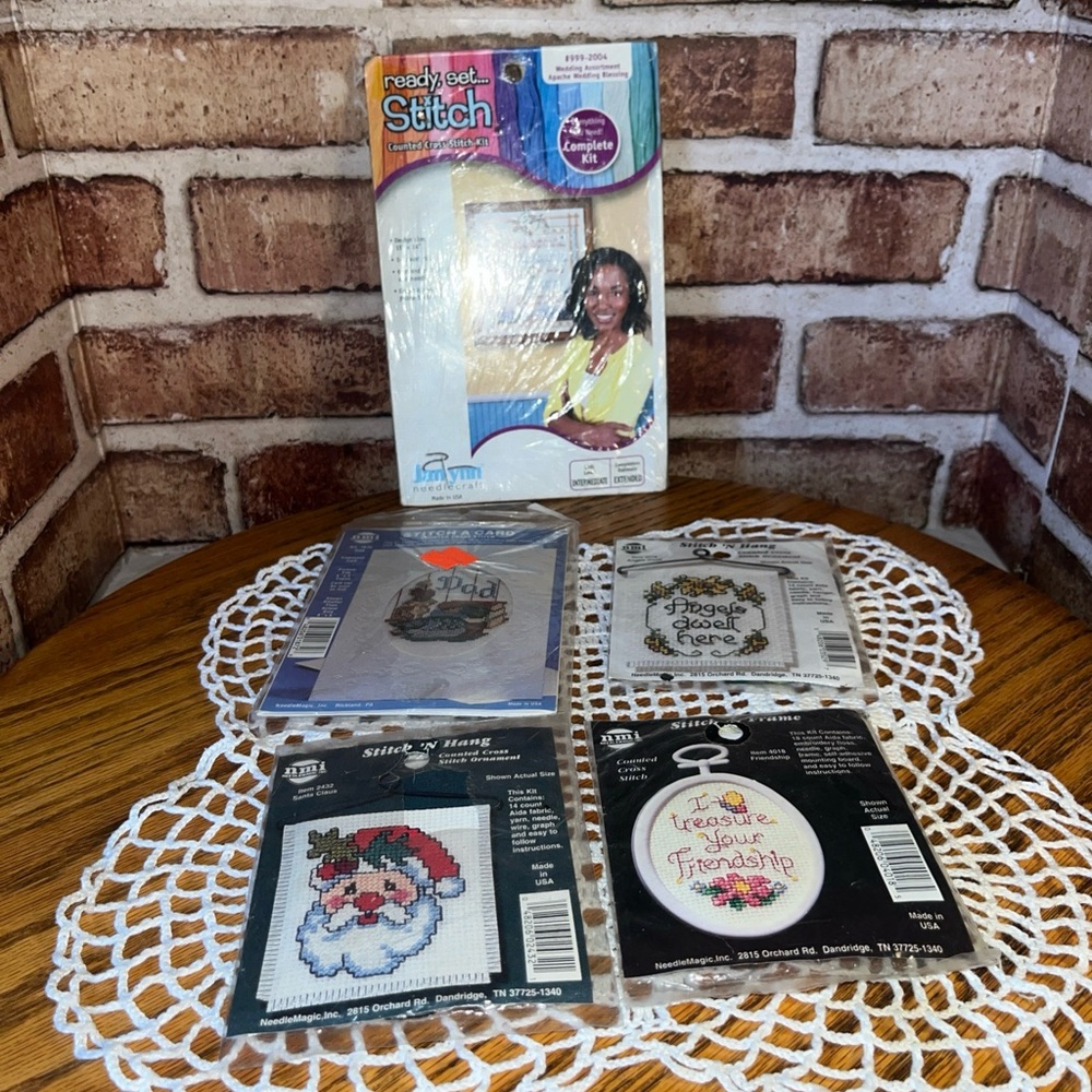 LOT 5 Vtg made in the USA  Stitch 'N Frame Cross Stitch & other